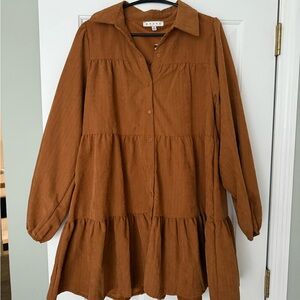 HYFVE Camel Button-Up Dress
